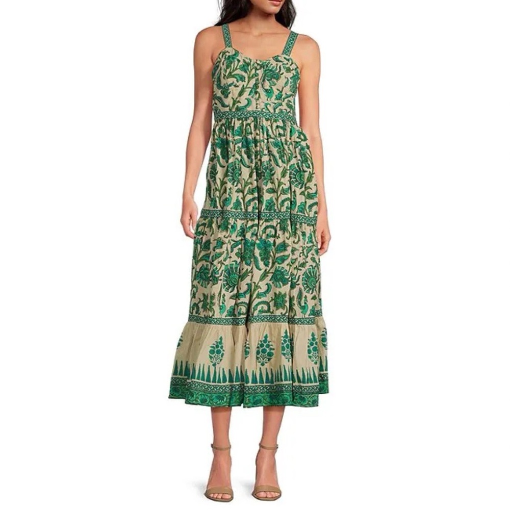 Maya Green Floral Midi Dress